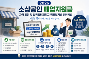 2026 소상공인 폐업지원금 자격 조건 및 희망리턴패키지 점포철거비 신청방법 3 소상공인 폐업지원금 대표 이미지