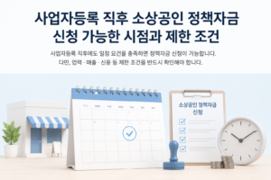 2026 사업자등록 직후 소상공인 정책자금 신청 가능한 시점과 제한 조건 6 사업자등록 직후 정책자금 신청 시점 대표 이미지