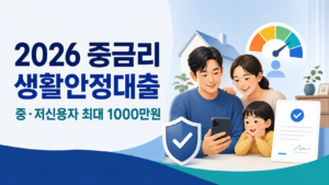 2026 중금리 생활안정대출 신청방법과 중·저신용자 1000만원 한도·금리 조건 4 중금리 생활안정대출 신청방법과 중·저신용자 1000만원 한도·금리 조건