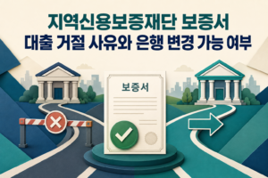 지역신용보증재단 보증서 대출 거절 사유와 은행 변경 가능 여부 2 지역신용보증재단 보증서 대출 거절 사유와 은행 변경 가능 여부 안내 이미지 3
