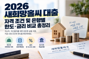 2026 새희망홀씨 대출 자격 조건 및 은행별 한도·금리 비교 총정리 1 2026 새희망홀씨 대출 자격 조건 및 은행별 한도·금리 비교 총정리