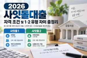2026 사잇돌대출 자격 조건 및 1·2 유형 차이 총정리 6 2026 사잇돌대출 자격 조건 및 1·2 유형 차이 총정리