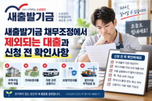 2026 새출발기금 채무조정에서 제외되는 대출과 신청 전 확인사항 1 새출발기금 채무조정에서 제외되는 대출과 신청 전 확인사항