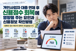개인사업자 대출 연체 후 신용점수 회복에 영향을 주는 요인과 신용정보 확인방법 6 개인사업자 대출 연체 후 신용점수 회복에 영향을 주는 요인과 신용정보 확인방법