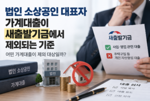 법인 소상공인 대표자 가계대출이 새출발기금에서 제외되는 기준 3 법인 소상공인 대표자 가계대출이 새출발기금에서 제외되는 기준 안내 이미지 1
