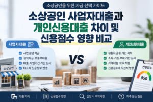 소상공인 사업자대출과 개인신용대출 차이 및 신용점수 영향 비교 6 소상공인 사업자대출과 개인신용대출 차이 및 신용점수 영향 비교 안내 이미지 1