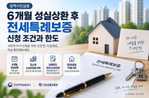 정책서민금융 6개월 성실상환 후 전세특례보증 신청 조건과 한도 5 정책서민금융 6개월 성실상환 후 전세특례보증 신청 조건과 한도 안내 이미지 1