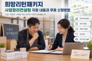 희망리턴패키지 사업정리컨설팅 지원 내용과 무료 신청방법 4 희망리턴패키지 사업정리컨설팅 지원 내용과 무료 신청방법 안내 이미지 1